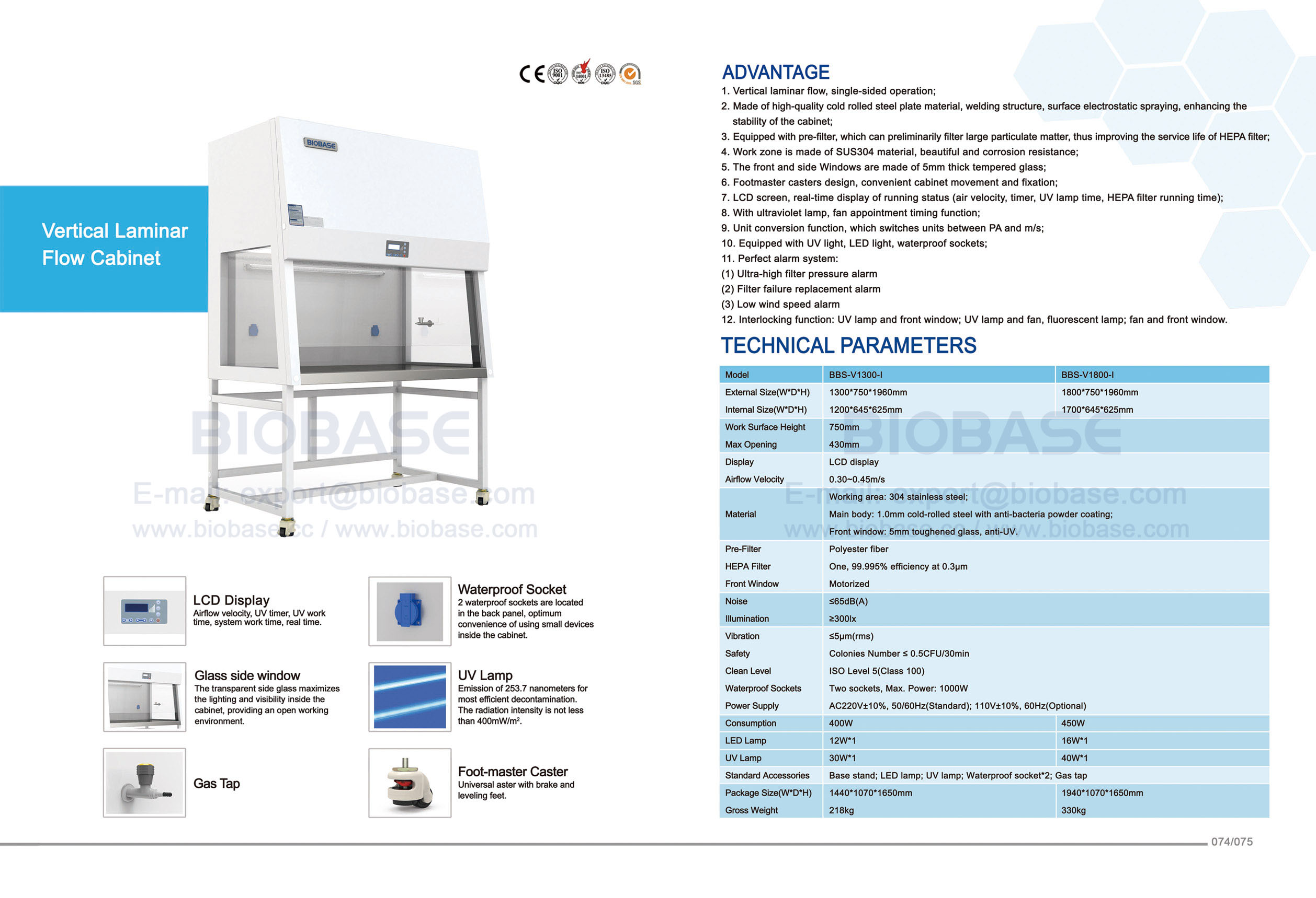 74-75 Vertical Laminar Flow Cabinet 74-75垂直層流キャビネット