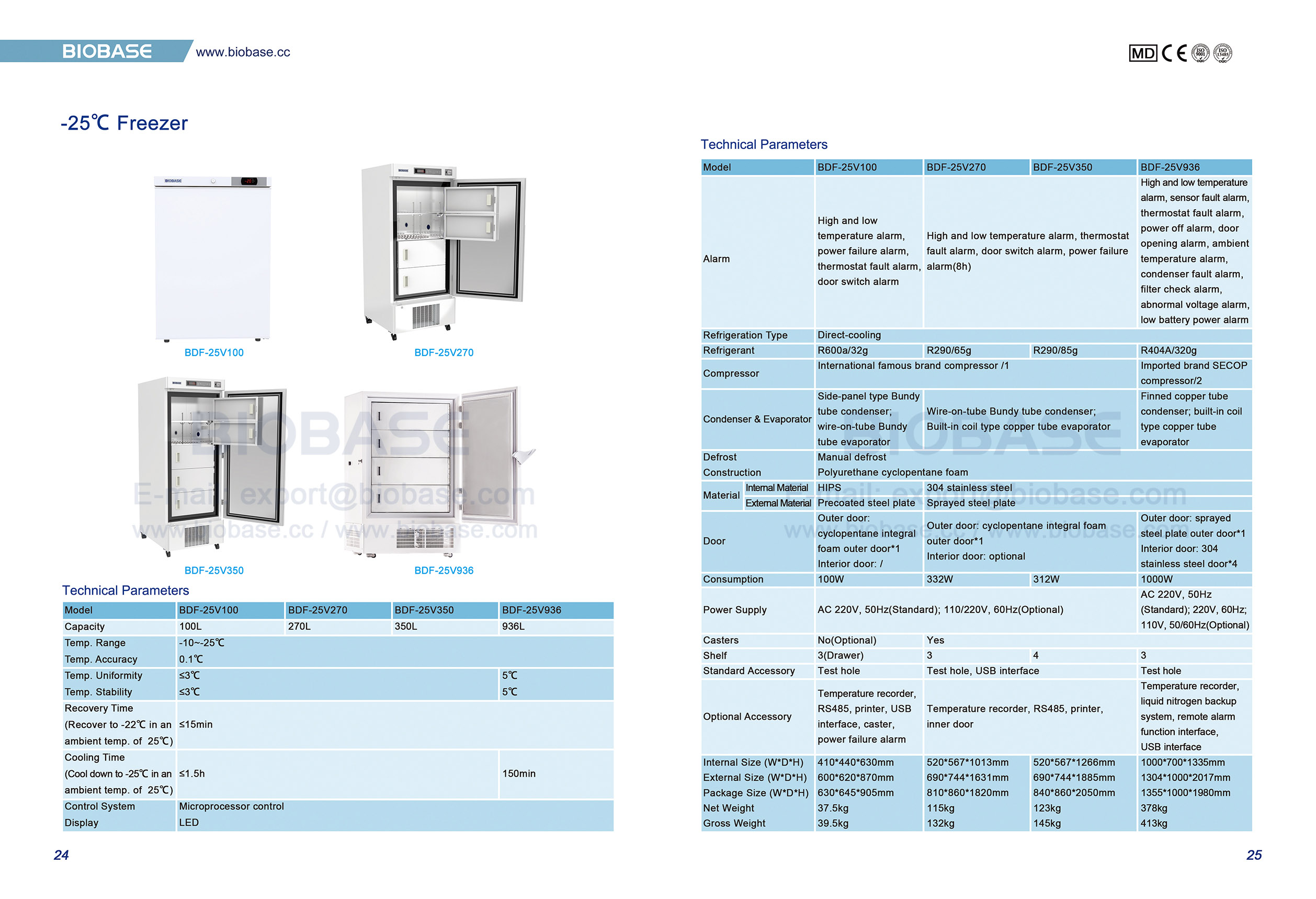 24-25 -25℃ Freezer 24-25 -25℃フリーザー