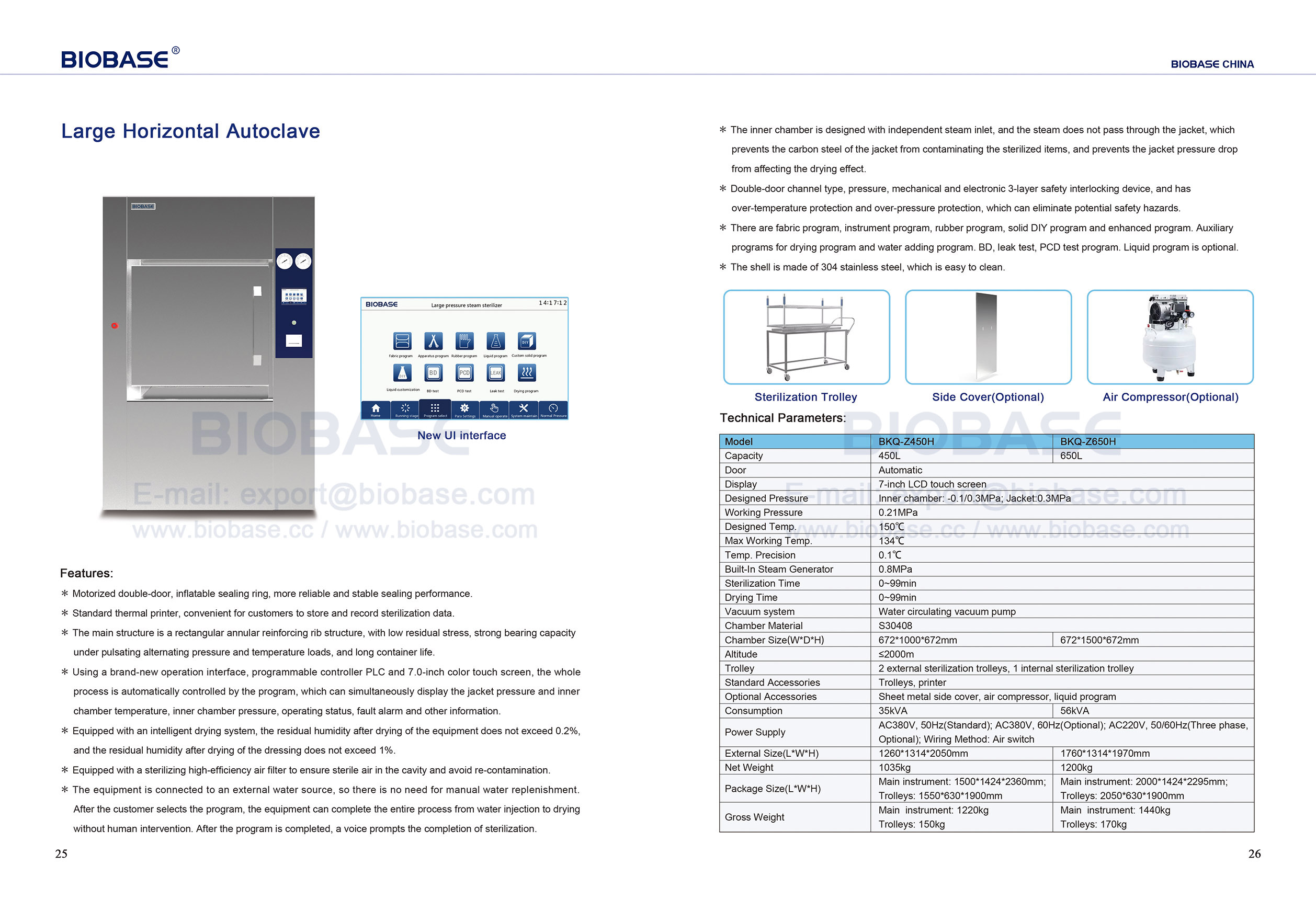 25-26大きな水平オートクレーブBKQ-Z450HおよびBKQ-Z650H