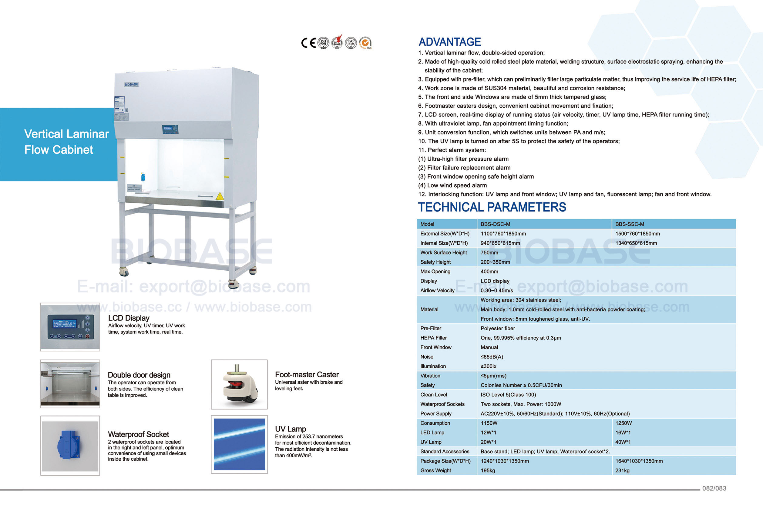 82-83垂直層流キャビネット