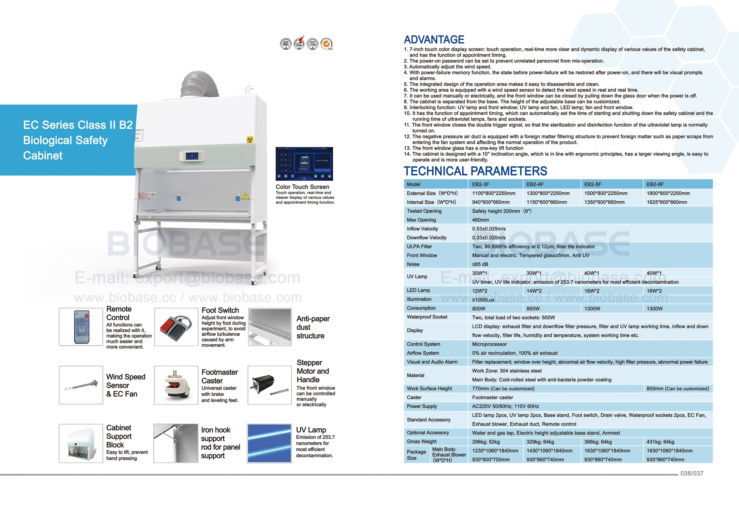 36-37 ECシリーズクラスII B2生物学的安全キャビネットEB2-3F&EB2-4F&EB2-5F&EB2-6F